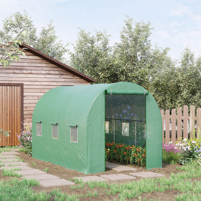 Outsunny 11.5' X 6.6' X 6.6' Walk-in Tunnel Greenhouse Garden Plant Seed Growing Warm House Outdoor 