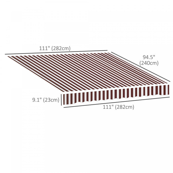 Outsunny 9' X 8' Retractable Awning Fabric Replacement Outdoor Sunshade Canopy Awning Cover, Uv Prot