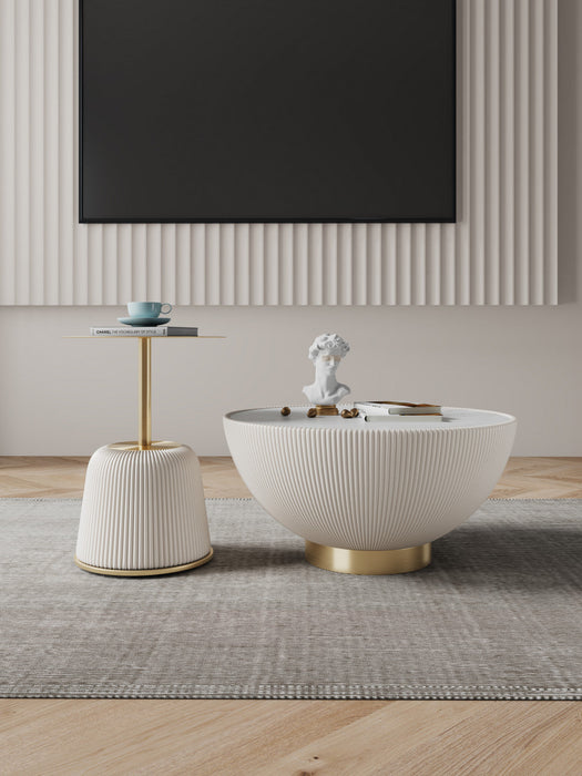 Anderson Modern 2-Piece Coffee Table & End Table Set in Cream 