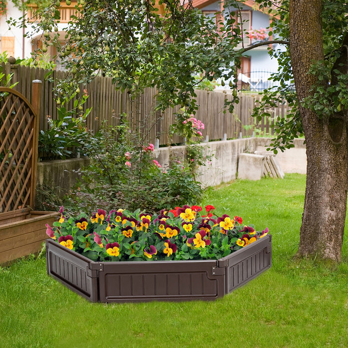 Costway Raised Garden Bed Kit Outdoor Planter Box Planting Flower Container Brown