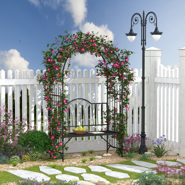 Outsunny 43" Garden Arbor Bench Trellis