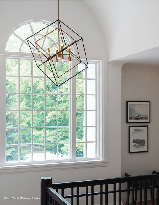 Dainolite Kappa 8 Light Pendant Vintage Bronze/Matte Black Finish Lamp