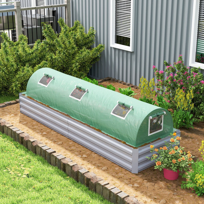 Outsunny Mini Greenhouse with Mesh Windows, Tunnel Growing Tent, Green