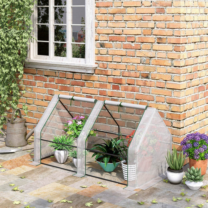 Outsunny 6' X 3' X 3' Portable Tunnel Greenhouse Outdoor Garden Mini With Large Zipper Doors & Water