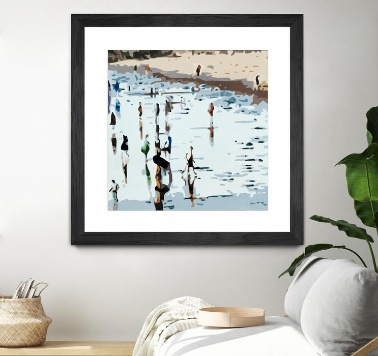 \"Self Reflection\" Matted and Framed Black 30x30 Wall Art