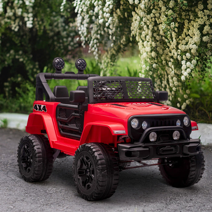 Aosom 12v Ride On Car Off Road Truck For Kids Suv Electric Battery Powered With Remote Control, Adju