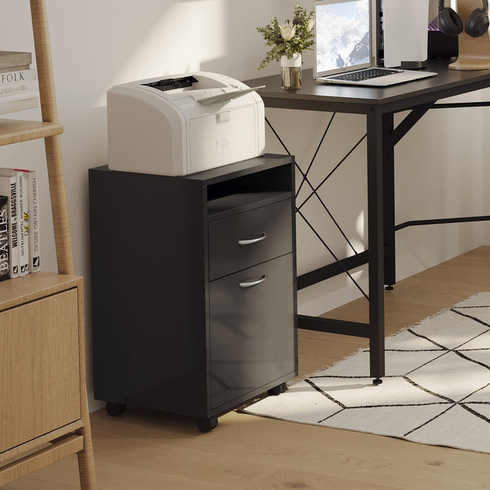 Homcom Mobile Filing Cabinet With Drawer