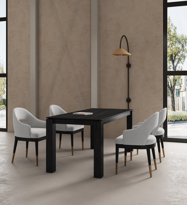Carrington and Rockaway Modern Industry Chic 5-Piece Dining Set in Light Gray and Black 