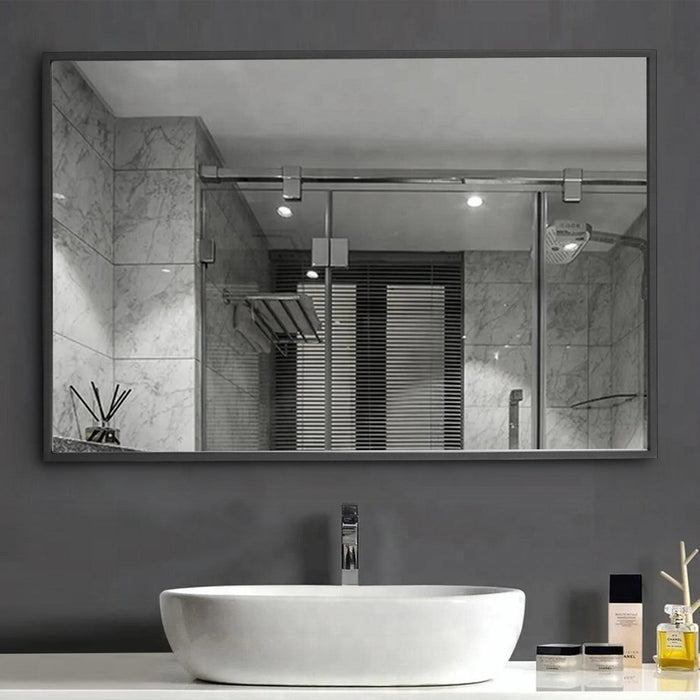 Arcus 24\" X 36\" Hand Crafted Linear Rectangular Mirror - Black