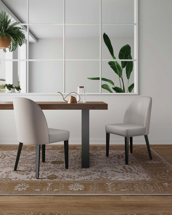 Hillman Modern Wood Upholstered Dining Chair in Light Gray - Set of 2 