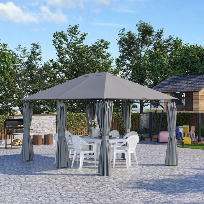 Outsunny 10' X 13' Outdoor Patio Gazebo Garden Pavilion Backyard Canopy Party Tent Shelter Summer Su
