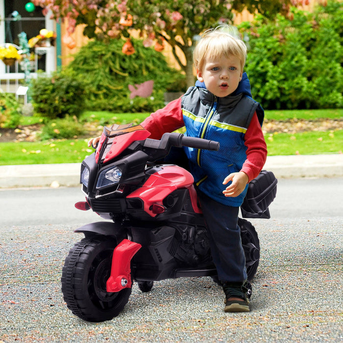 Aosom Kids Powered Ride-On Motorcycle, 6v Electric Battery Powered Dirt Bike W/ Training Wheels, Gif