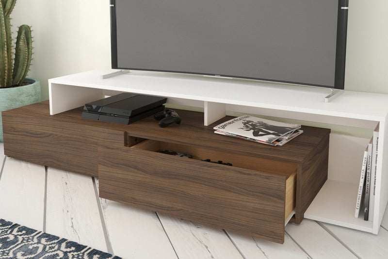 Nordika Tonik 72\" TV Stand - Walnut/White 