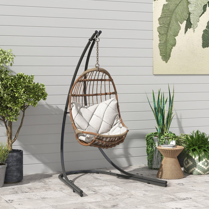 Outsunny Hammock Chair Stand, Steel Hanging Chair Stand Only W/ Large Base