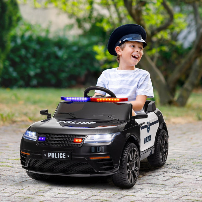 Qaba 12v Electric Car For Kids, Battery Powered Ride-On Kids Car Police Car With Remote Control, 4 S