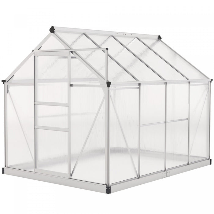 Outsunny Greenhouse, Walk-in Hot House, Clear Pc Board With Sliding Door