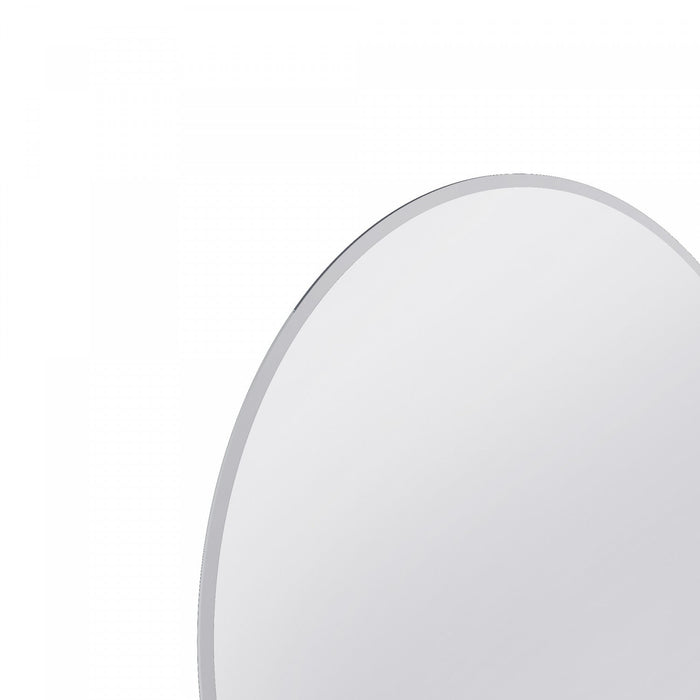 Lathe 18 Inch Frameless Round Mirror In Chrome 