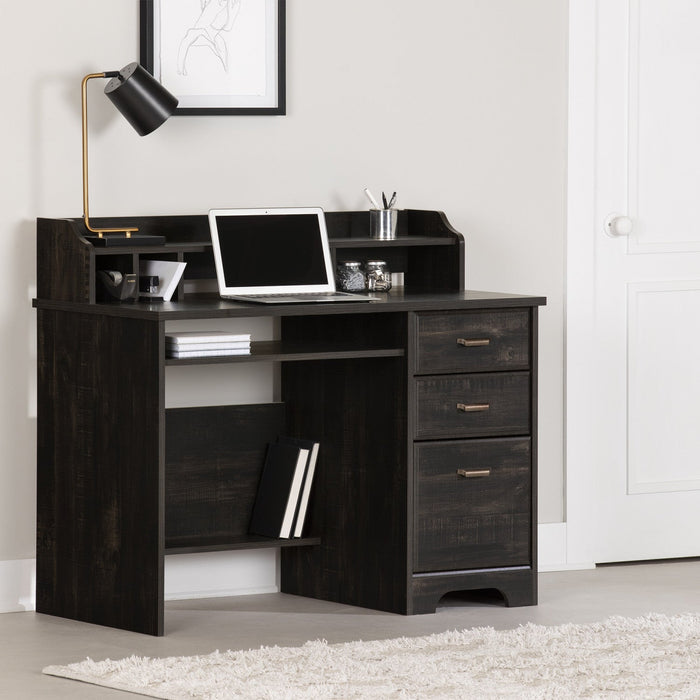 Versa Desk with Hutch - Rubbed Black  