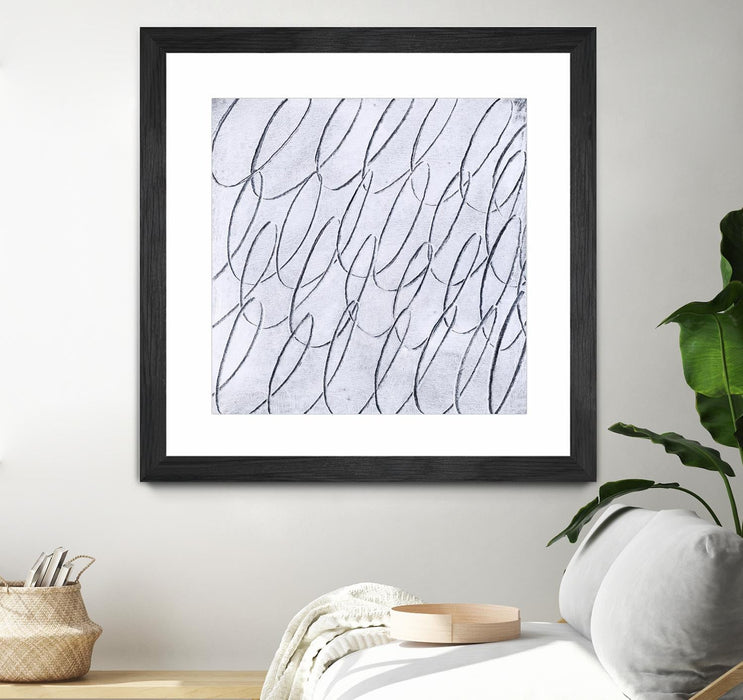 \"Contemplating Style\" Matted and Framed Black 36x36 Wall Art
