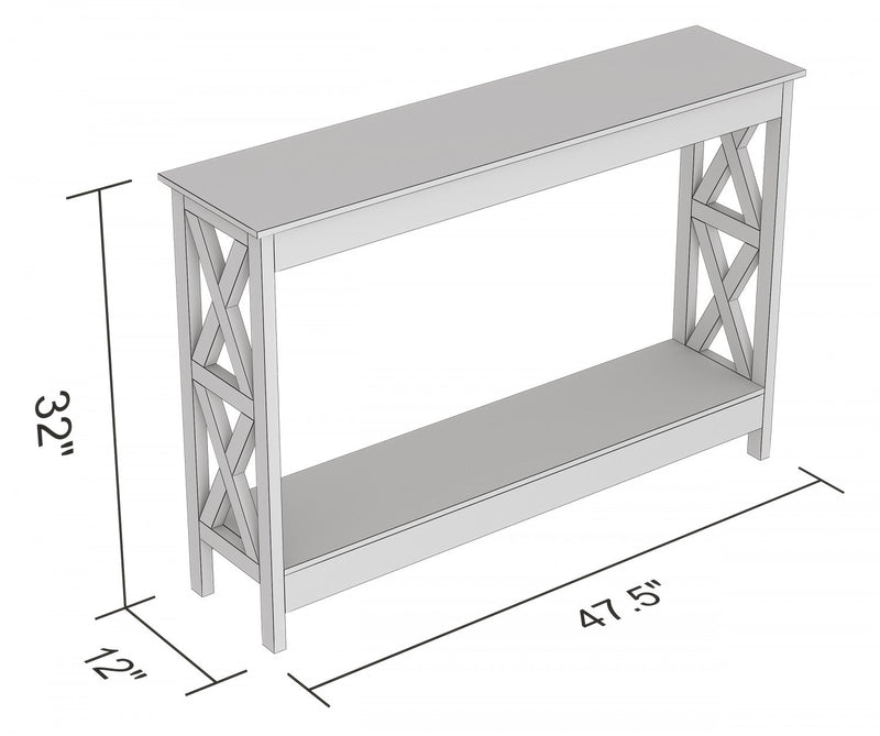 47” Console Table With 1 Shelf - Dark Grey 