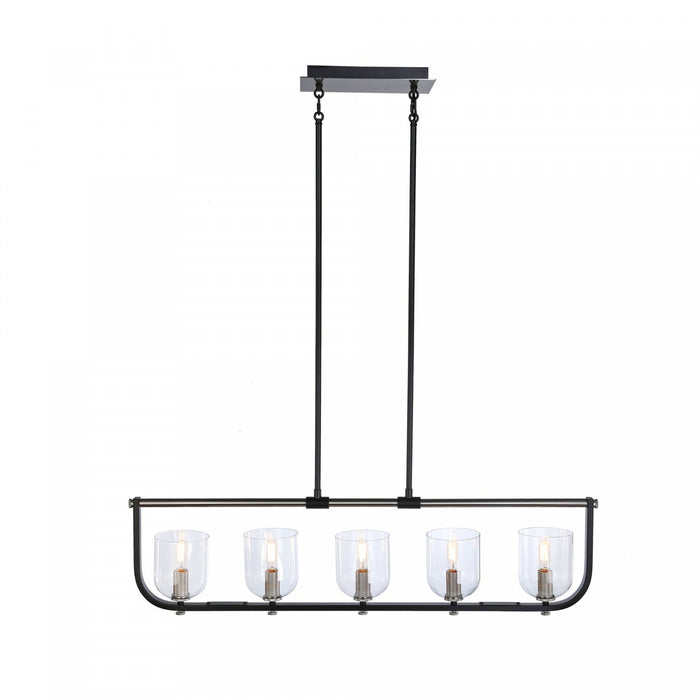 Cheshire Black & Nickel 5-Light Island Light