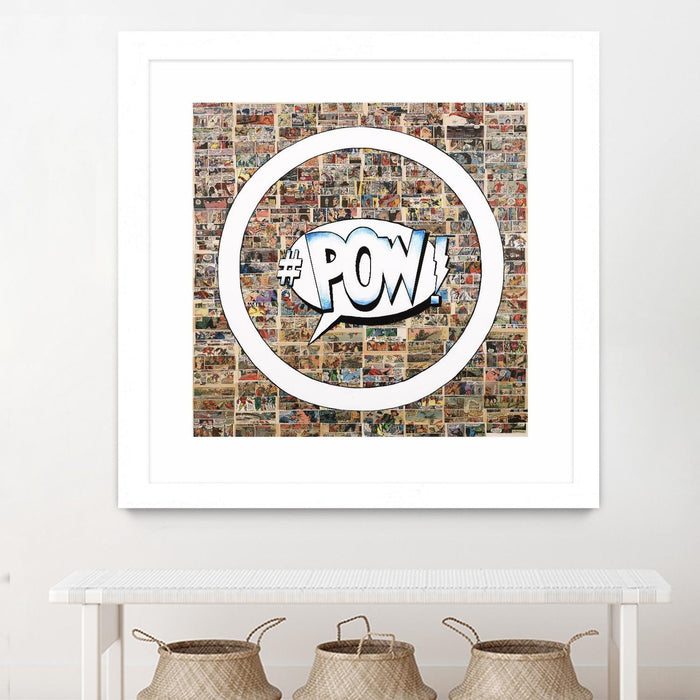 \"Smoke Circus I\" Matted and Framed White 30x30 Wall Art