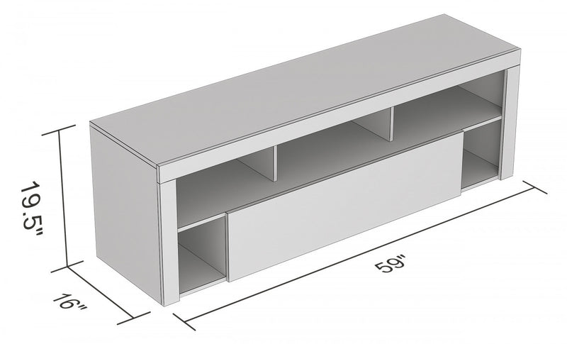 59” TV Stand with 1 Big Drawer And 5 Shelves 