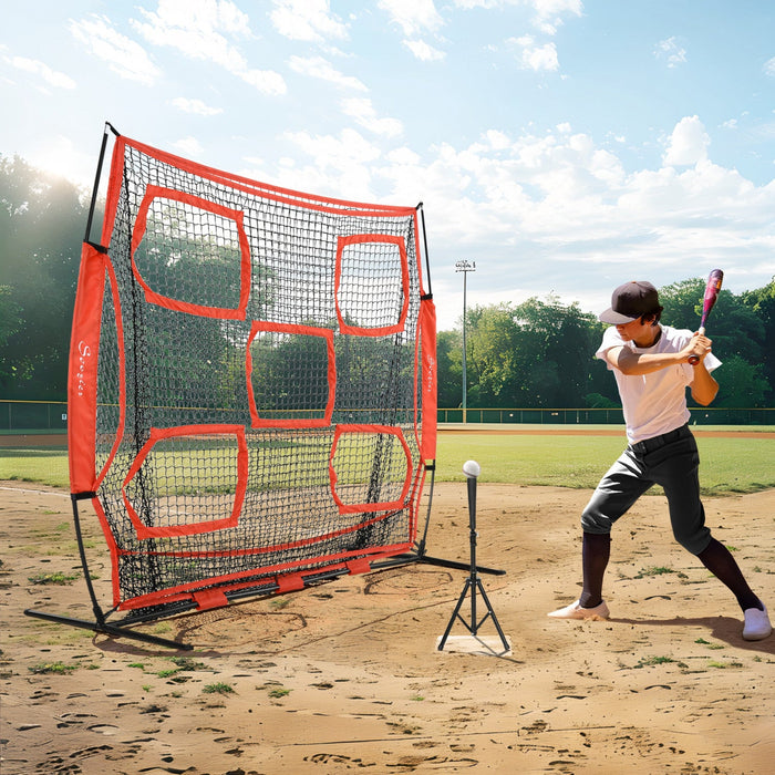 Soozier 6' X 6' Baseball Net, Hitting Pitching Practice Net With Carry Bag