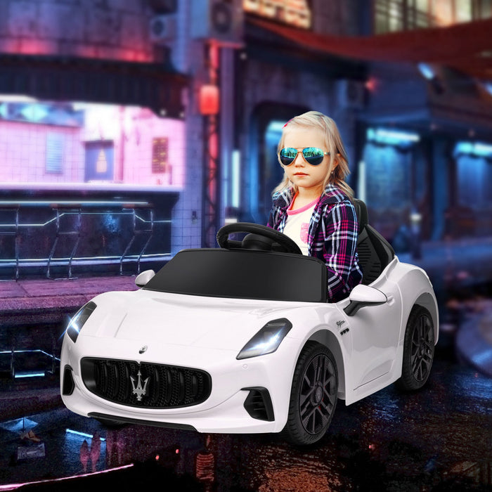 Qaba 12v Electric Car For Kids, Maserati Gran Turismo Licensed Battery Powered Ride-On Kids Car With