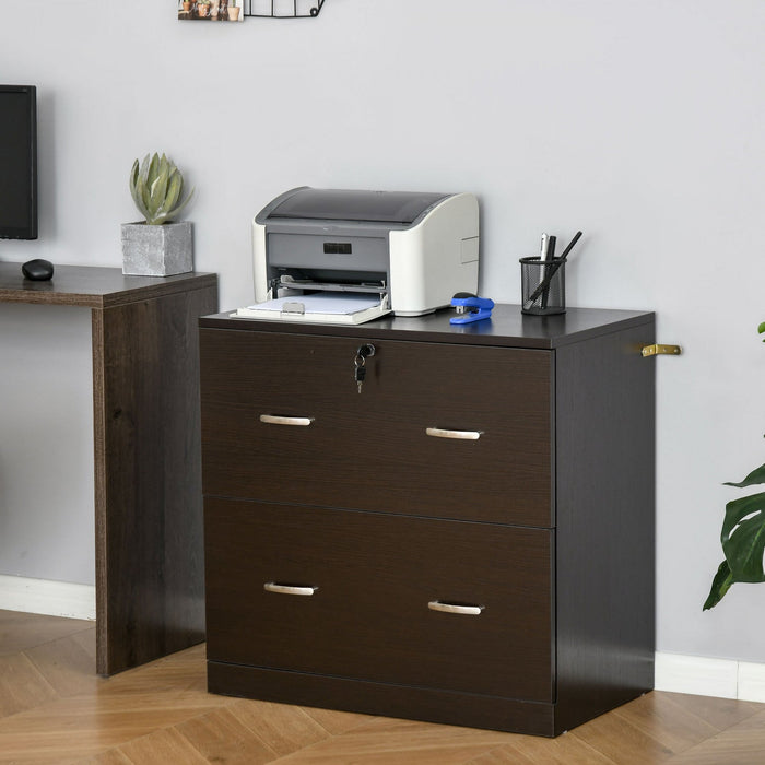 Vinsetto 2-drawer File Cabinet With Lock And Hanging Bar