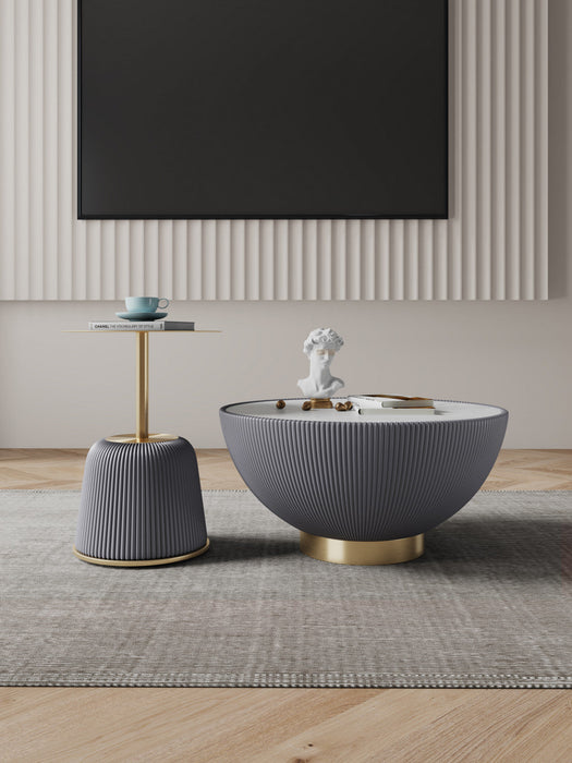 Anderson Modern 2-Piece Coffee Table & End Table Set in Gray 