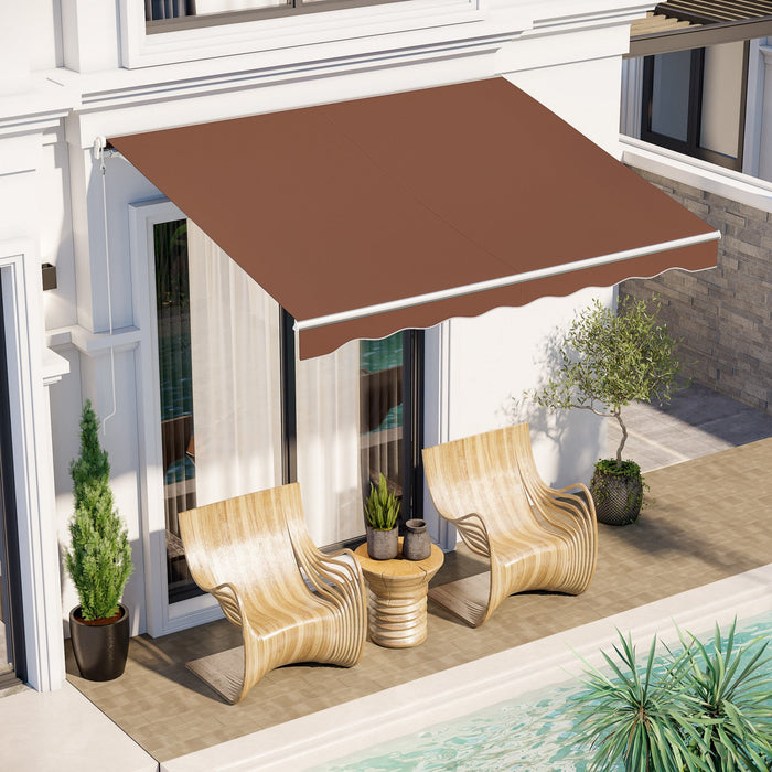 Outsunny 10' X 8' Electric Retractable Awning W/ Remote Controller, Coffee