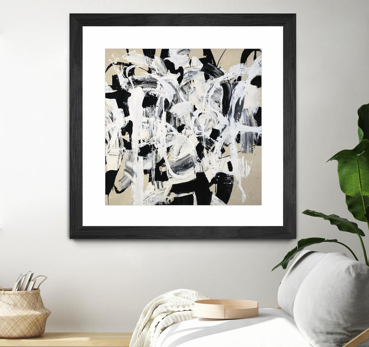 \"Talking Out Of Both Sides\" Matted and Framed Black 30x30 Wall Art