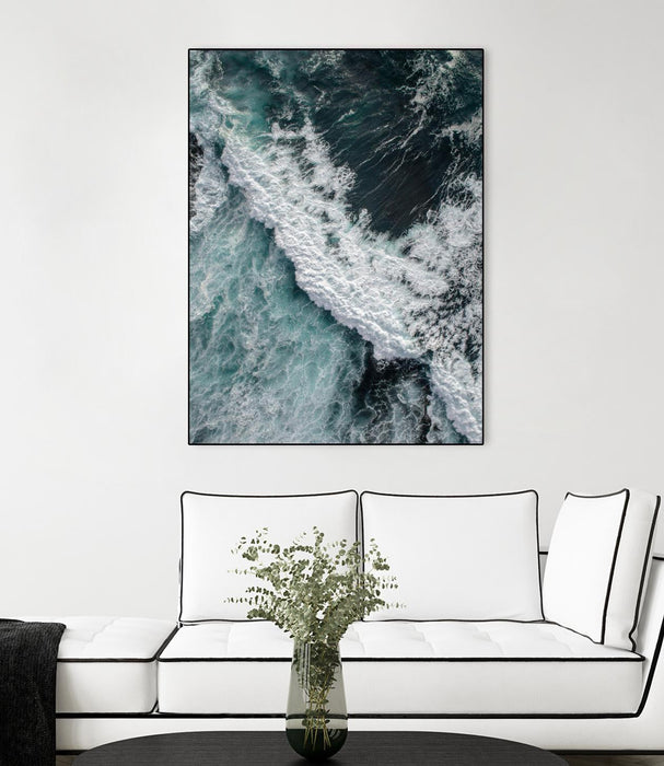 \"From Above 9\" Canvas Framed Black 18x24 Wall Art