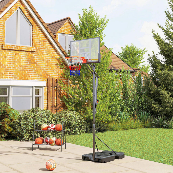 Soozier 4.4-10ft Portable Basketball Hoop with Wheels and 44.5" Backboard