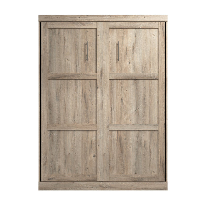Bestar Pur Queen Murphy 65-Inch Wall Bed - Rustic Brown