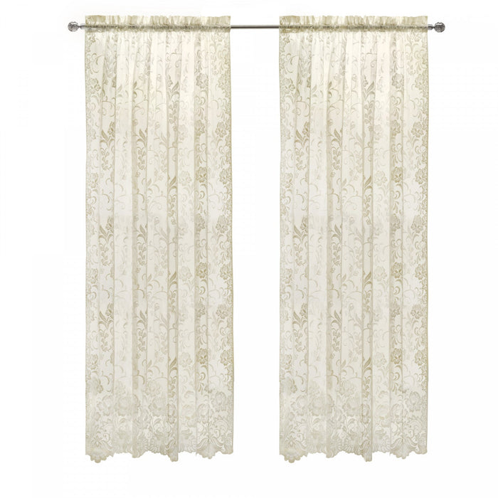 Habitat Limoges Ivory Sheer Rod Pocket Curtain Panel - 55 x 63