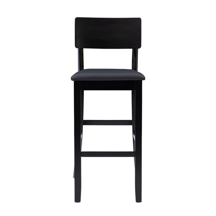 Torino Faux Leather Contemporary Barstool - Black