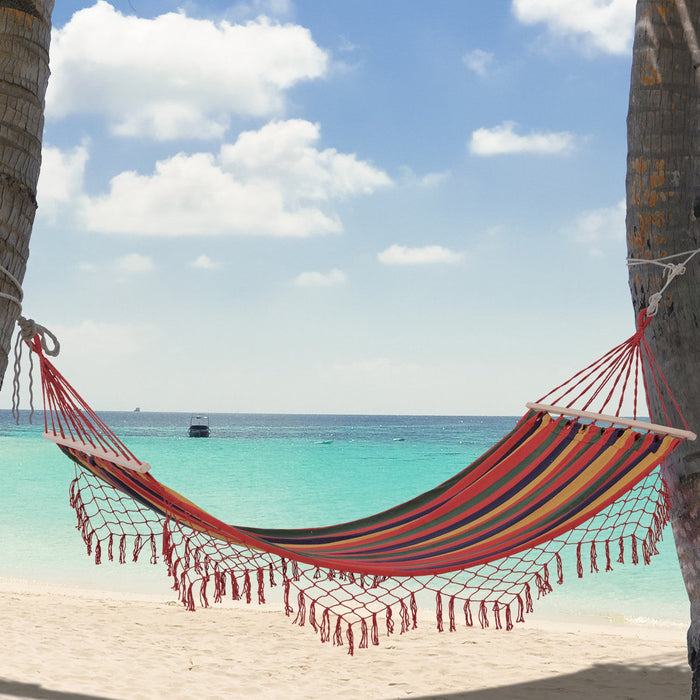 Outsunny Patio Outdoor Hammock, Brazilian Hammock Portable Hammock Load Capacity Up To 264 Lbs For B