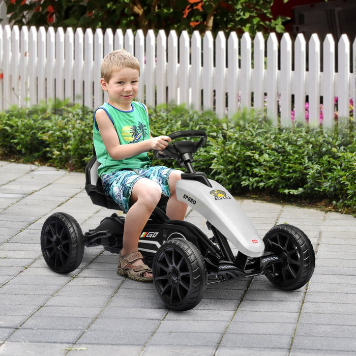 Aosom Pedal Go Kart For Kids, Pedal Powered Ride-On Car With Swing Axle, Adjustable Bucket, Handbrak