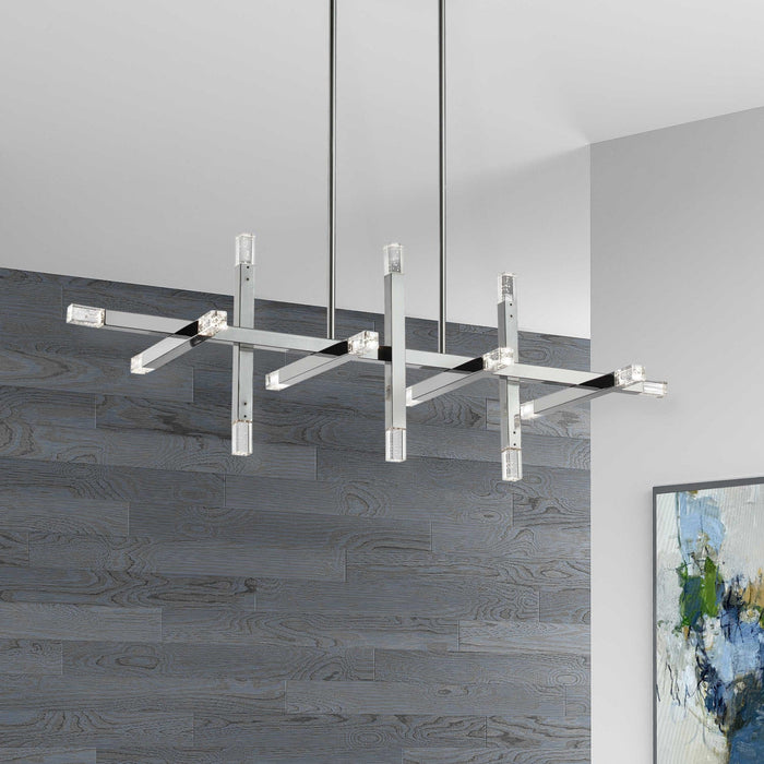 Dainolite Francesca Horizontal Chandelier 48w Polished Chrome Acrylic Diffuser Lamp