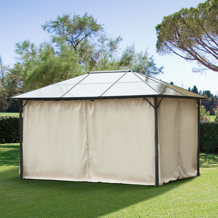 Outsunny Replacement Gazebo Curtains With Zipper, 4-panel Universal Gazebo Privacy Sidewall For Most