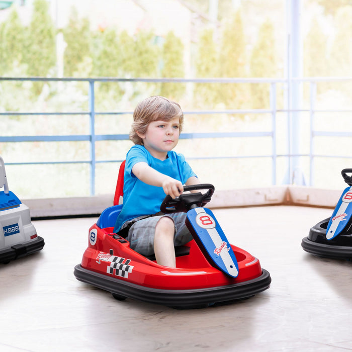 Aosom Kids Bumper Car, 6v 360° Rotation Electric Powered Ride-On Car, Twin Motors Battery Powered To