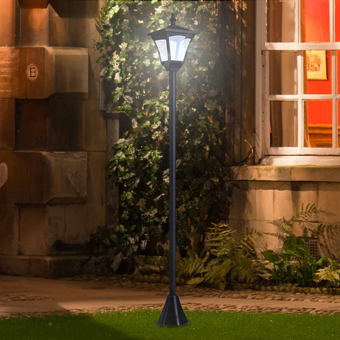 Outsunny Single Solar Lamp Post Garden Solar-powered LED Streetlight Style Outdoor Light Waterproof 