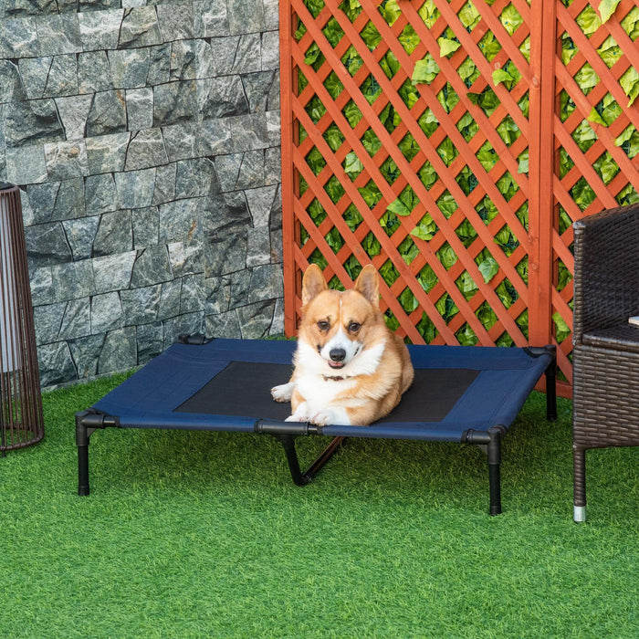 Pawhut Elevated Dog Bed, Dog Cot Bed, Cooling Raised Pet Cot Indoor Outdoor With Washable Breathable