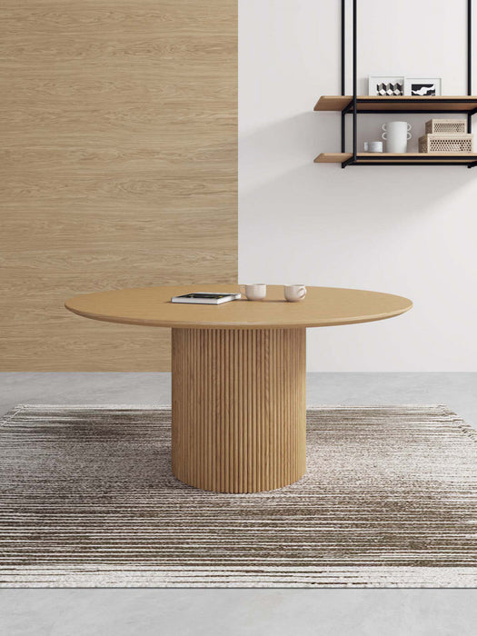 Hathaway Modern Industry Chic 59\" Round Dining Table in Natural 