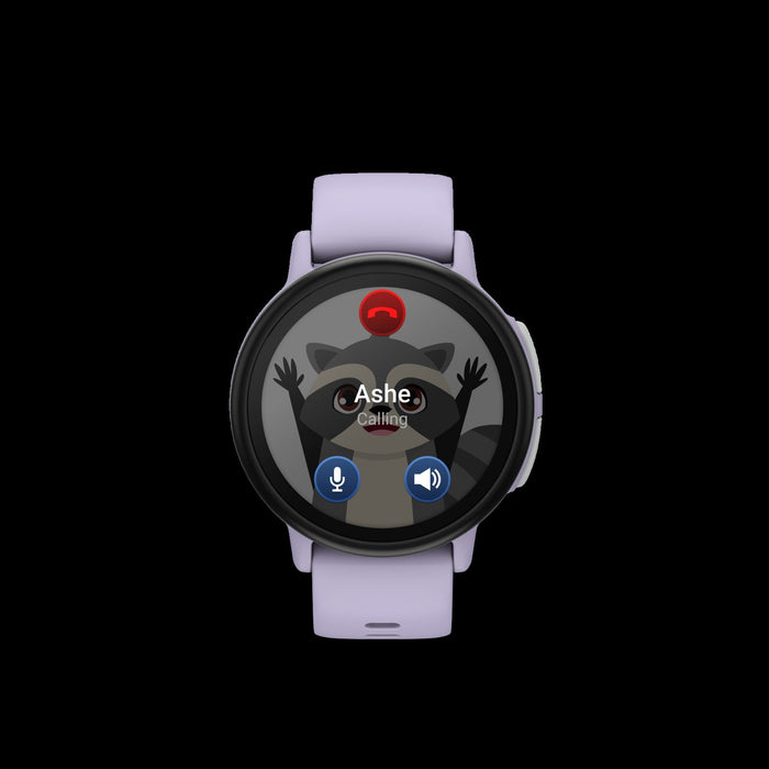Garmin Bounce 2 Light Purple Kids Smartwatch - Safe Wearable, GPS Sports Tracking, Sleep Monitoring, Voice Commands, Fun Themes, Educational Quizzes