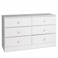 Astrid 6-Drawer Dresser - White