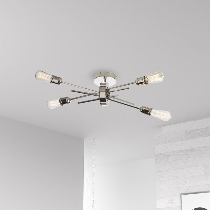 Dainolite Nebraska 4 Light Wall Sconce Burnished Chrome Finish Lamp