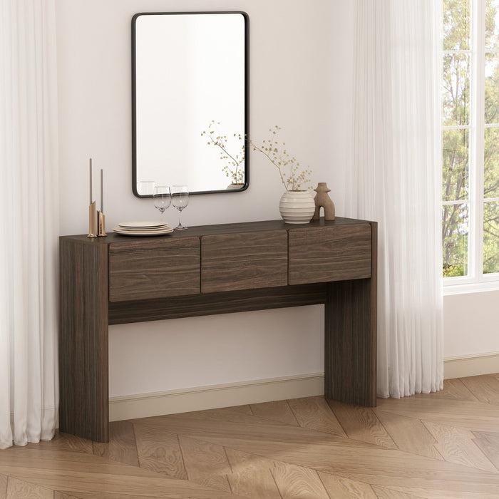 Linda Modern Console Table in Walnut Brown Hall Table 